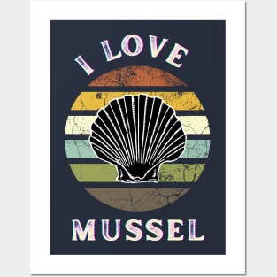 I Love Mussel - Vintage Retro Posters and Art
